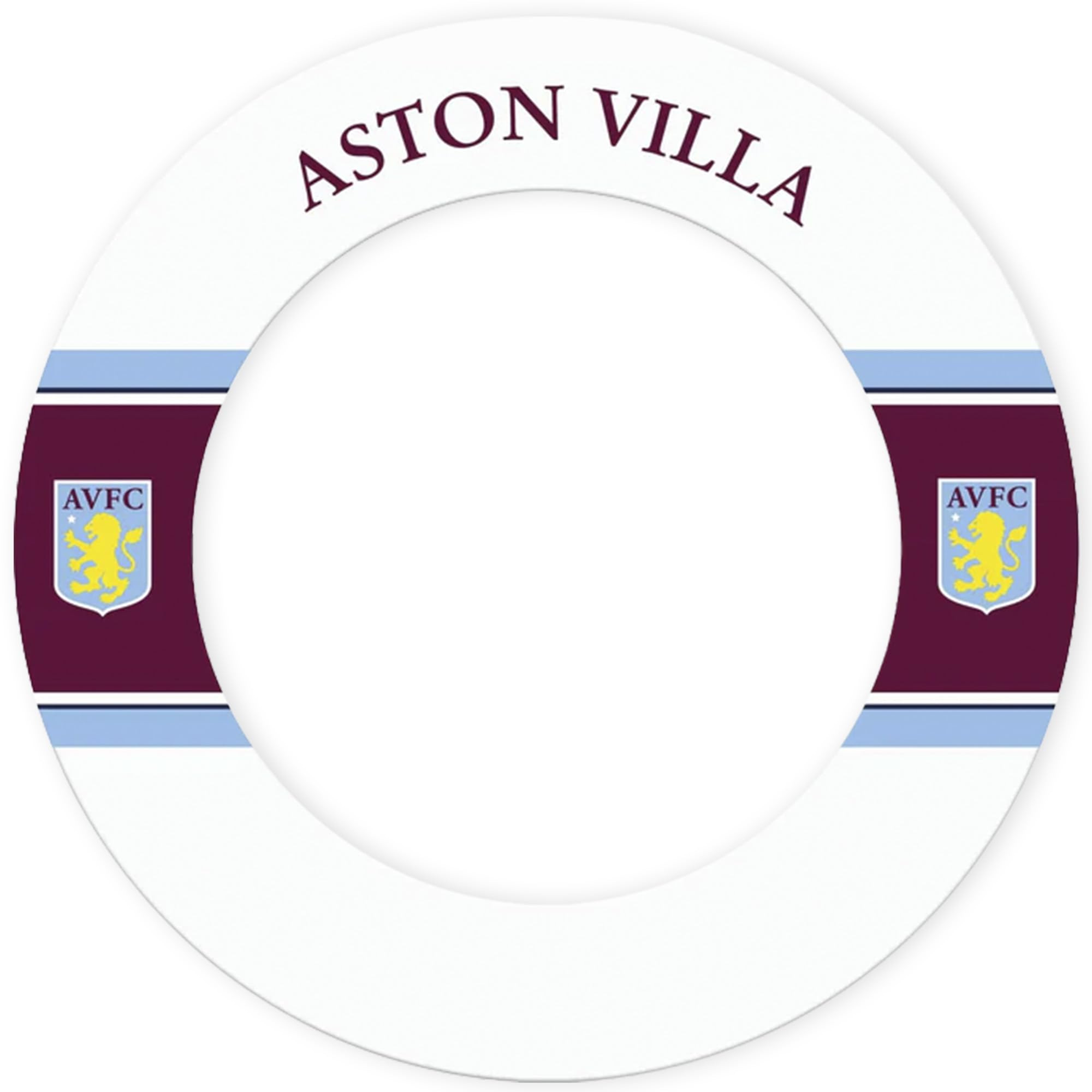 FOCO Offically Licensed Aston Villa Football Club Villans FC Dartboard and Darts Surround, White Stripe, Crest (SU216)