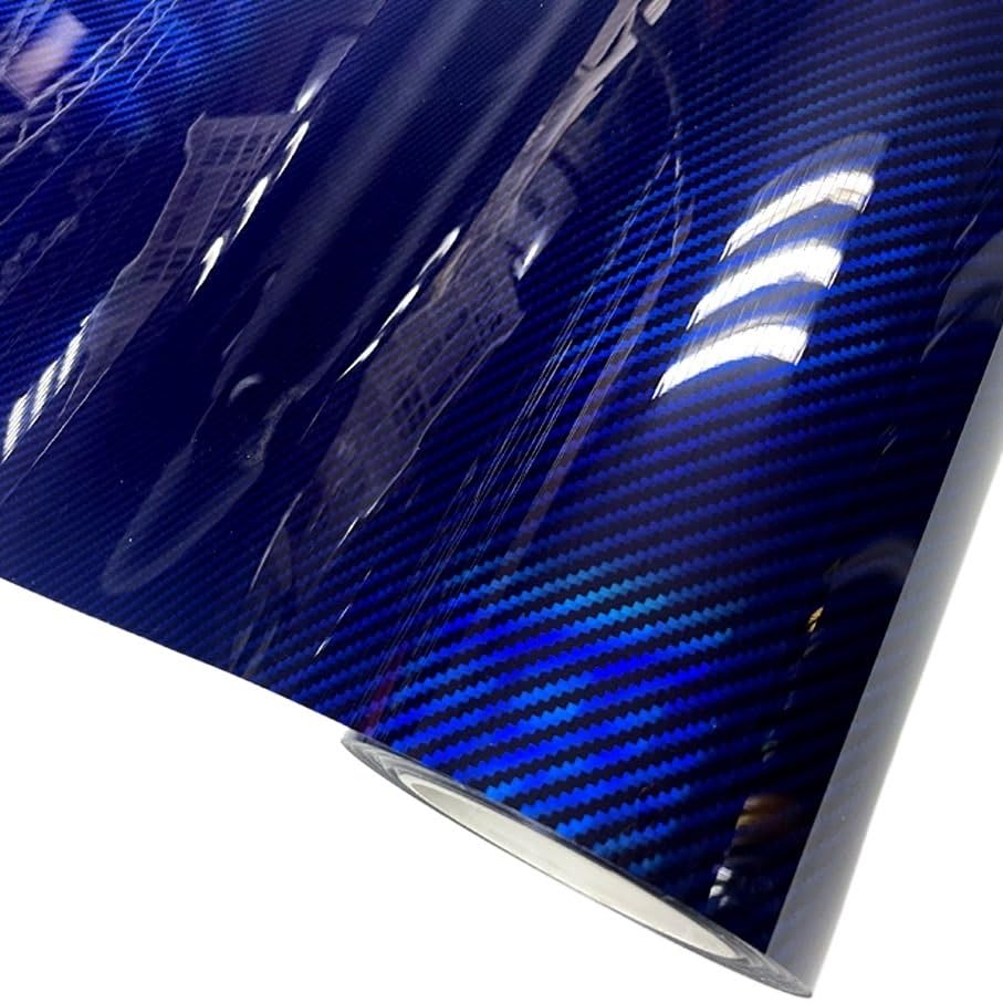 Wrapping Pellicola Adesivi in ​​fibra di carbonio blu arcobaleno lucido for pellicola for auto, vinile adesivo for auto, for avvolgere l'esterno della motocicletta Pellicola Wrapping(Blue,30CM X 300CM