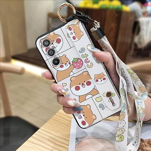 Phone Case Compatible with Samsung Galaxy S26 Plus/S26+/S26 Pro, Phone Holder Lanyard Ring Wristband Back Cover Cute Protective 