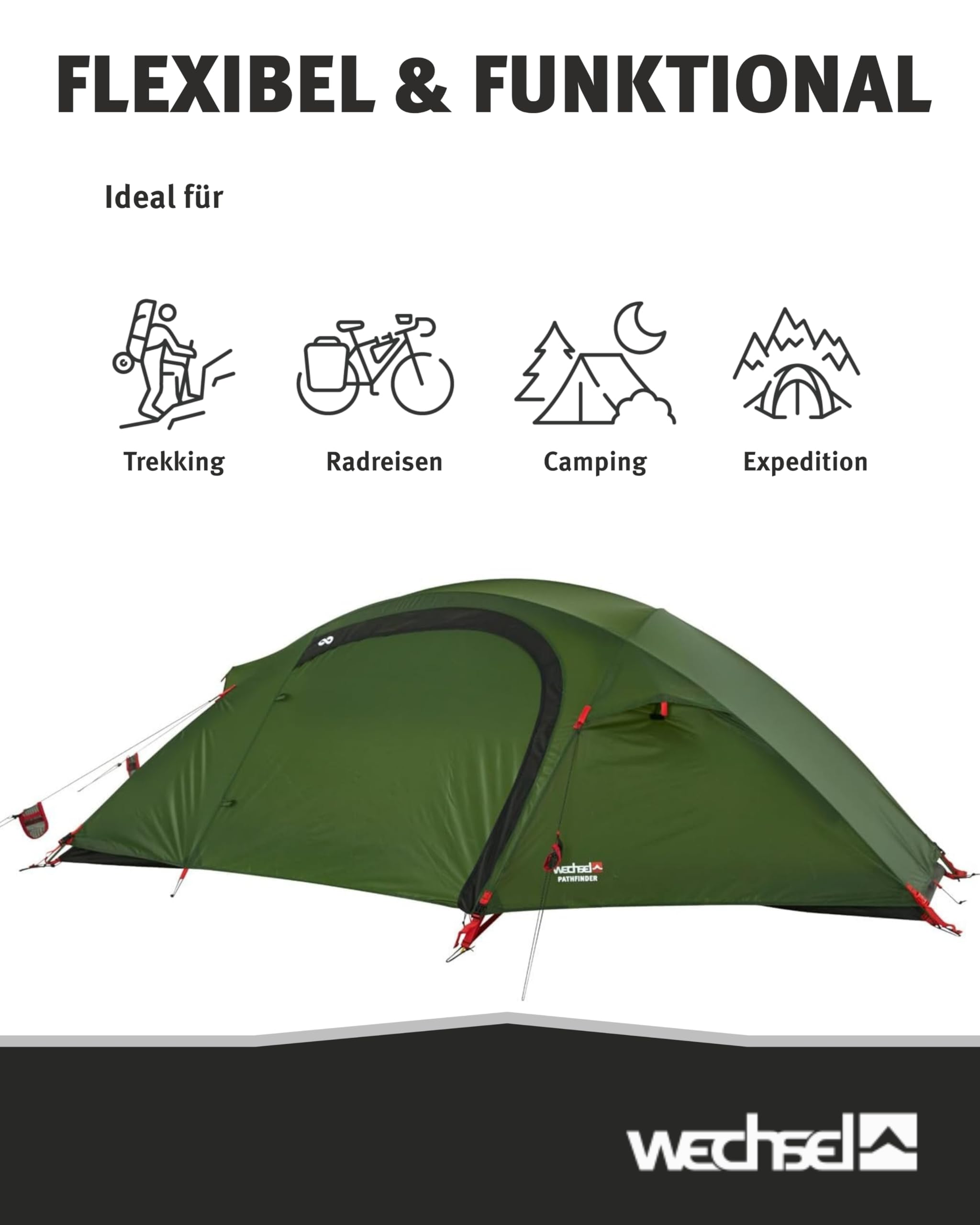 Wechsel Groundsheet Pathfinder I Schwarz I robuste Zelt-Unterlage Boden I Zeltplane wasserdicht mit 7000mm Wassersäule I Bodenplane aus 75D Polyester I Camping-Plane zum Schutz vor Nässe & Schmutz