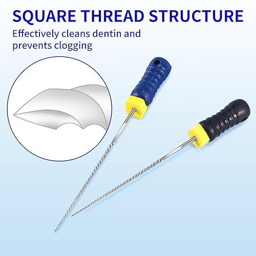 Miniatura 6 de Annhua Limas K de endodoncia de acero inoxidable de 0.98 pulgadas con varios tamaños, limas endodónticas endodónticas endodónticas para tratamiento