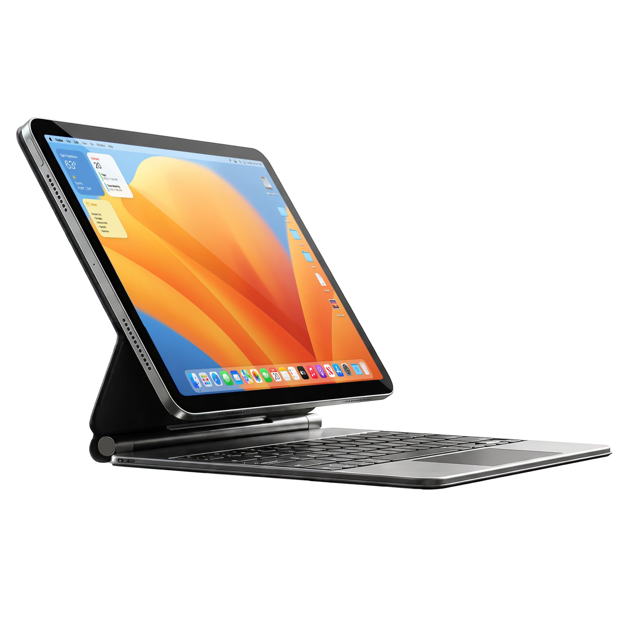 HOU Clavier pour iPad Air 13" M4 2026/M3 2025/M2 2024 & iPad Pro 12,9" (6e, 5e, 4e, 3e génération - 2022, 2021, 2020, 2018) avec pavé Tactile Trackpad Magic Clavier AZERTY,Noir