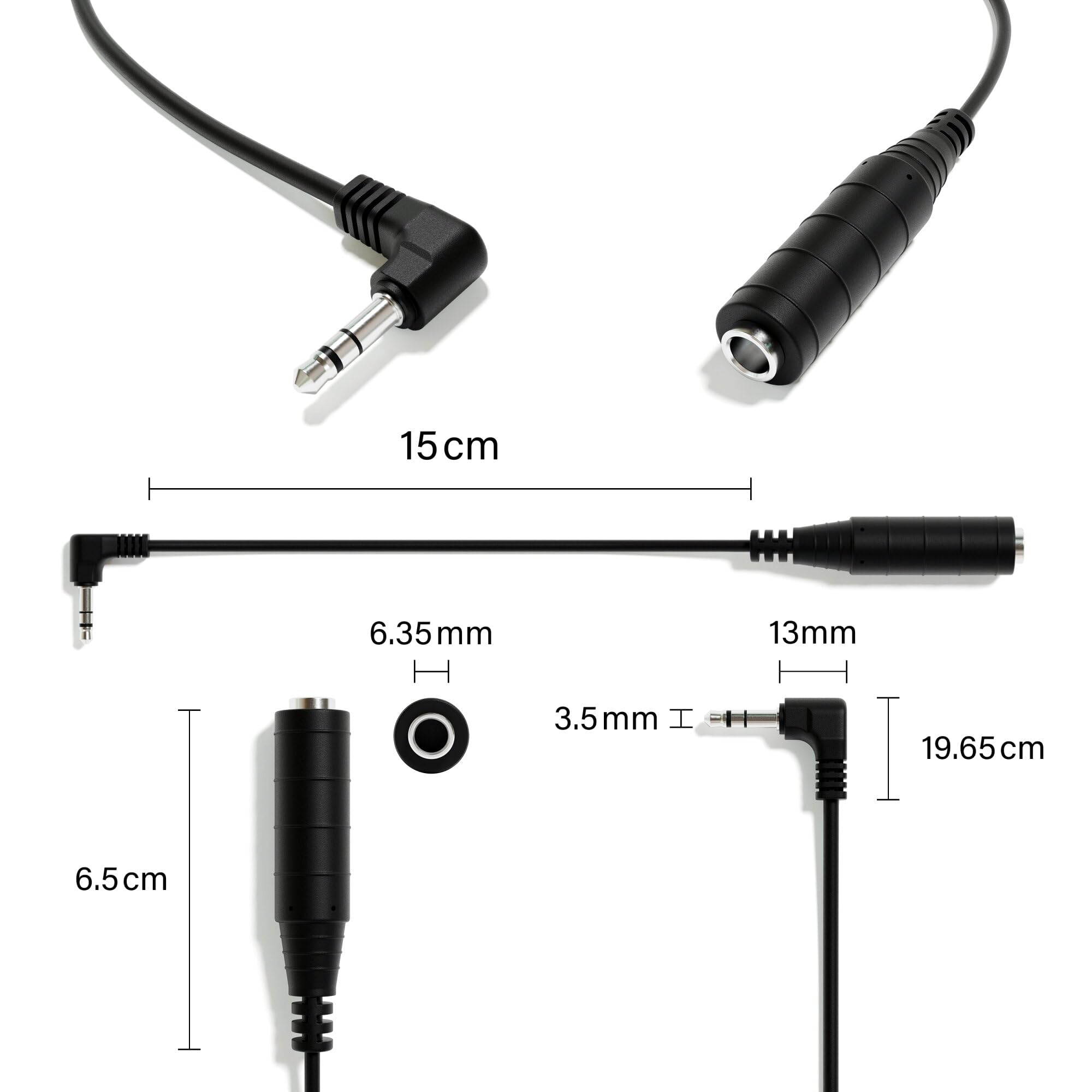 ExcelValley - Stereo Adapter Cable - 3.5mm TRS to 1/4
