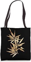 Glorious Gilt Bamboo Leaves And A Tiny Bird Tote Bag