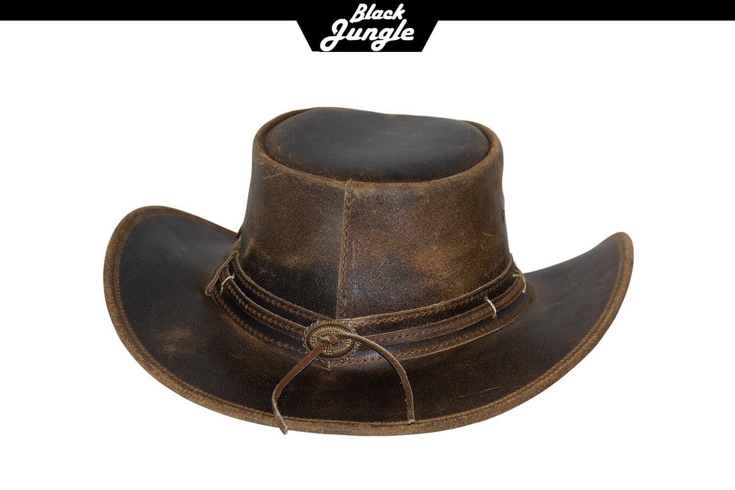 Black Jungle Roswell - Sombrero de piel para hombre, marrón, XL
