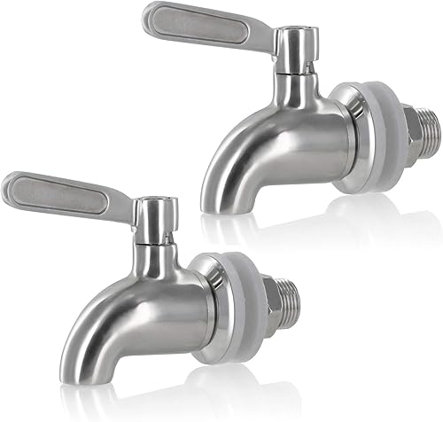 Estilo Repuesto de bebidas de acero inoxidable, paquete de 2 boquillas de bebida Jarra de torre, jarra, espita dispensadora Leche caliente y fría,