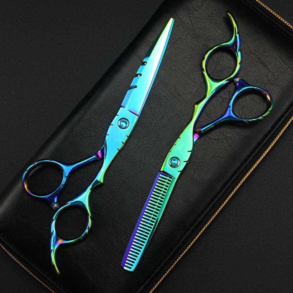Hairdressing Scissors Professional 6 Inchgreen Hair Scissors Cutting Barber Haircut Thinning Shears Cut Scissor Hairdressing Scissors