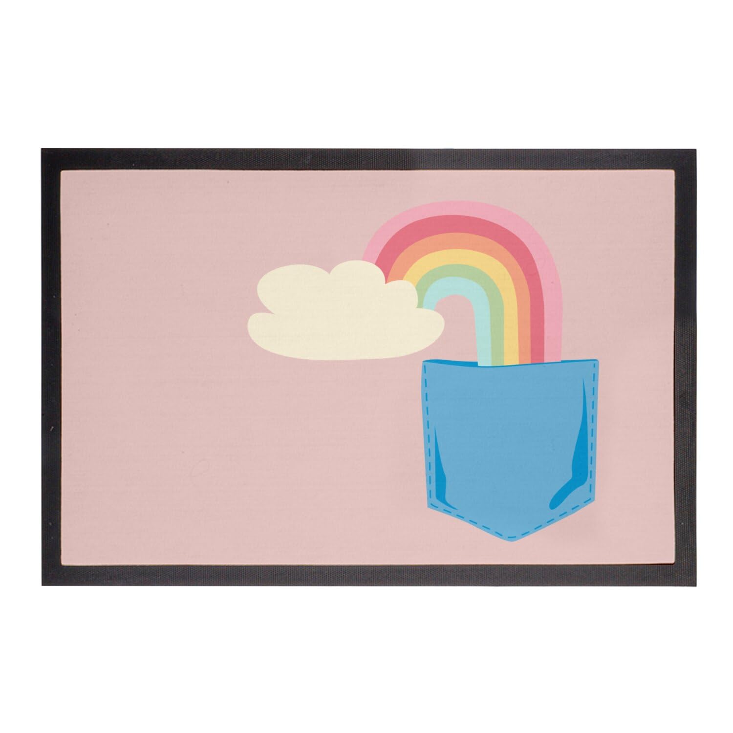 Paillasson Rose Arc-en-Ciel Mignon Dessin 60x40cm pour Entrée