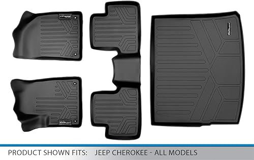 Miniatura 6 de SMARTLINER Juego de alfombrillas de piso y revestimiento de carga personalizadas para Jeep Cherokee 2014-2023