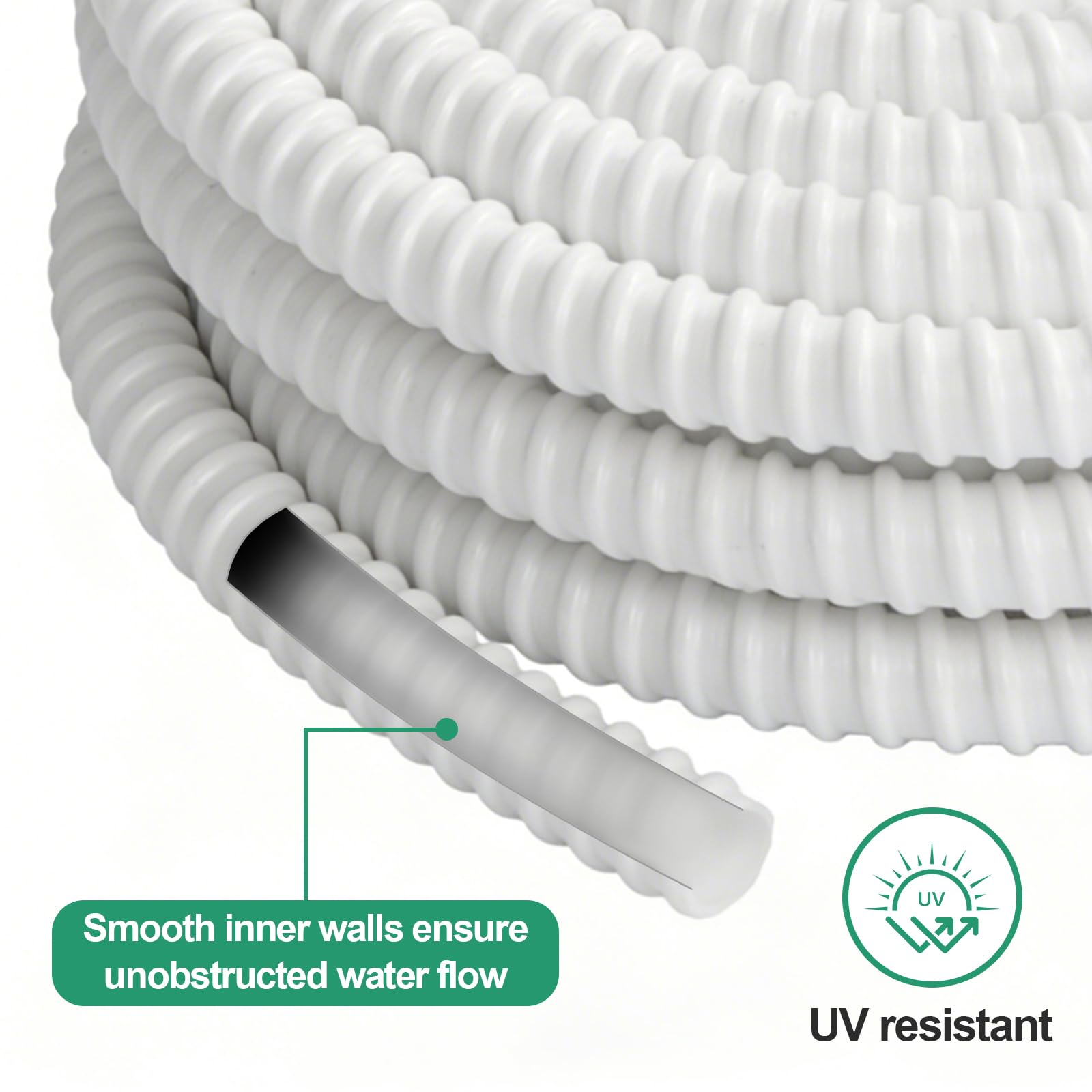 CPROSP Tuyau Condensat Clim Ø16mm (3m) en PVC, Tuyau de Condensat Climatiseur Clim, Résistant aux UV, pour Climatiseurs, Ajustable, Flexible - 5