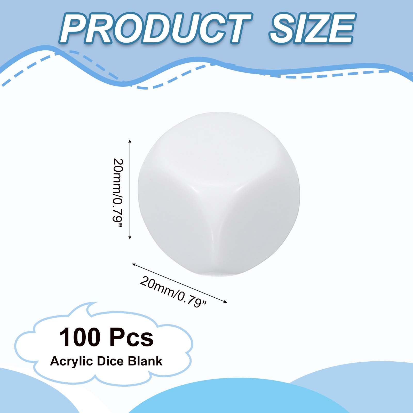 PATIKIL 20 mm Acrylic Dice Blank - Image 2