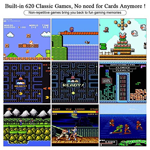 Hawiton Retro Game Console, Classic Handheld Video Game Console Built-in 620 Games with Classic Controllers, TV Video Games Console Player for Kids, Adult, Children, Boy Valentine/ Birthday Gift