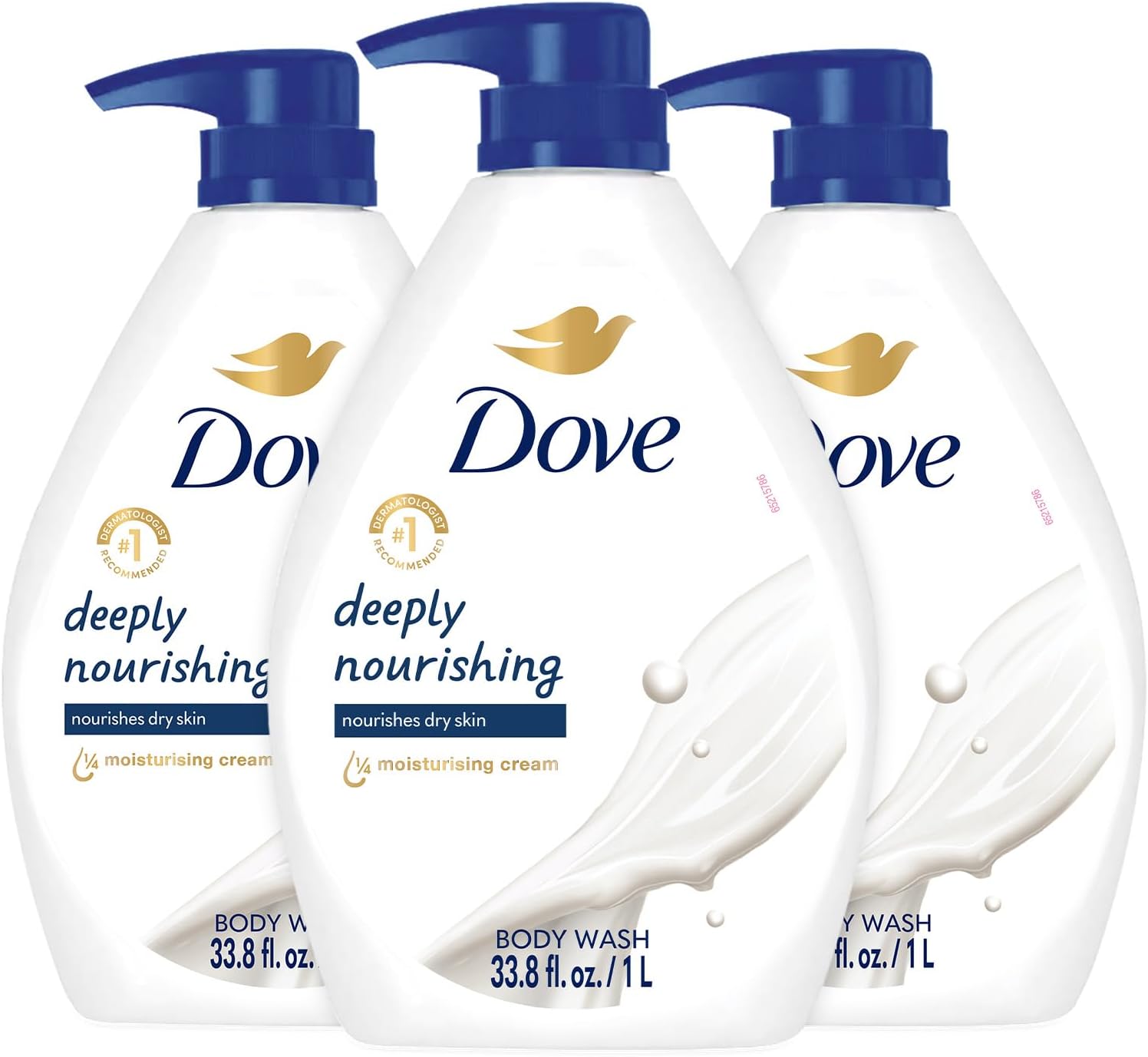 Body Wash, Deeply Nourishing, Value Size 3-Pack – Moisturizing Shower Soap Liquid for Softer, Smoother Skin, 33.8 Oz Ea