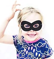 Vista 2 de 1 máscara de fieltro de superhéroe, máscara de superhéroe negra, media máscara, máscaras de disfraces de Halloween con cuerda elástica ajustable