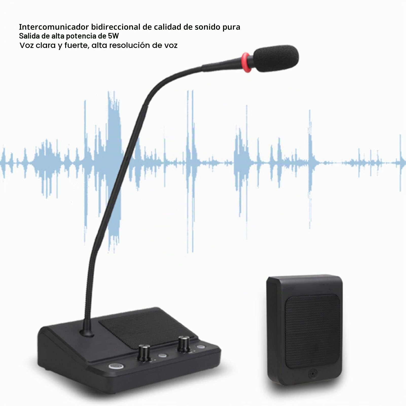 Intercomunicador de Ventana, Altavoz de Doble Vía, sin Interferencias de Ruido, Micrófono de Intercomunicador de 2 Vías para Oficina Gubernamental, Ventanilla de Boletos, Oficina(UE. Enchufe)