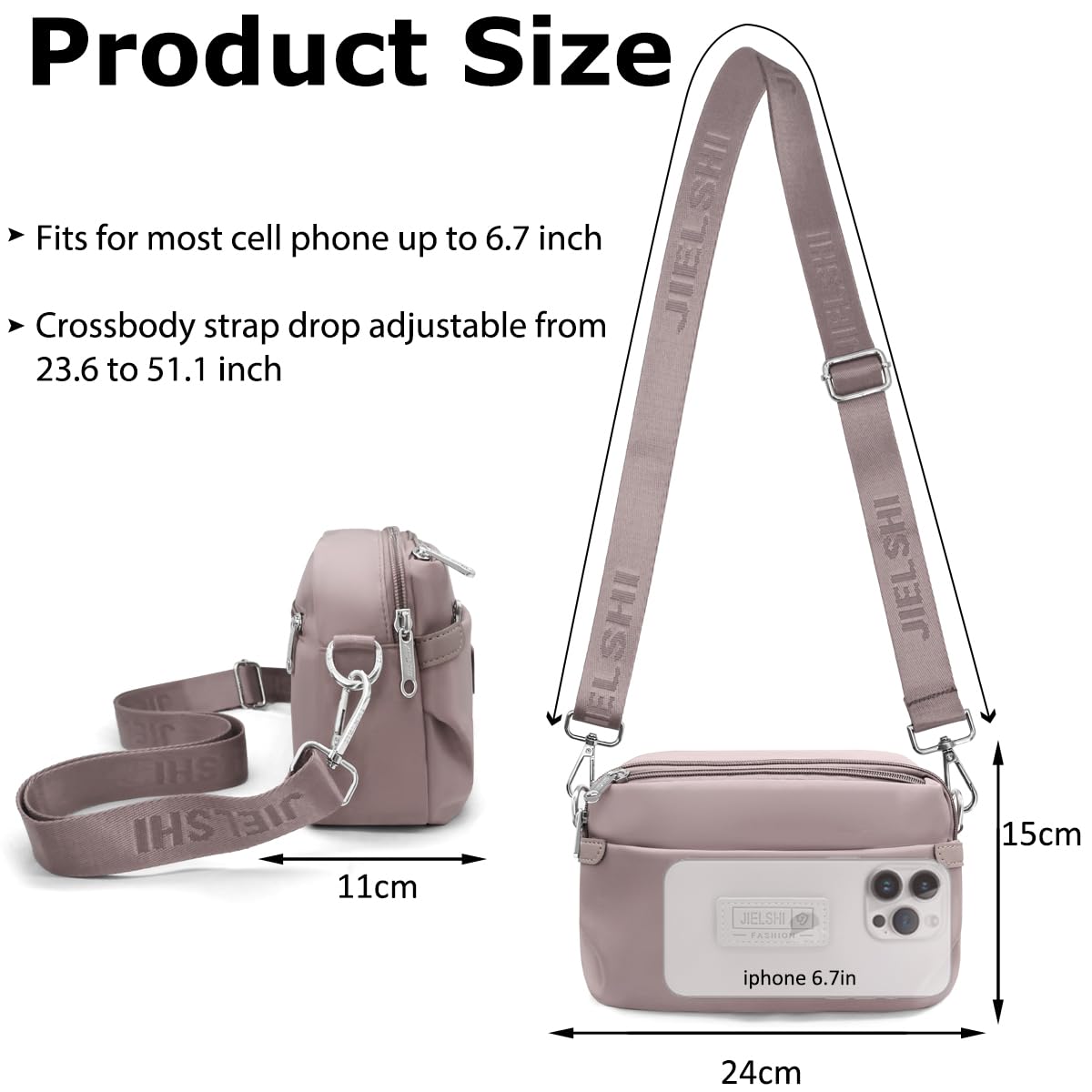 REETEE Bolso Bandolera Pequeño Mujer Casual Impermeable Con Correa Ajustable - Cruzado de Hombro Para Viajar, Escuela