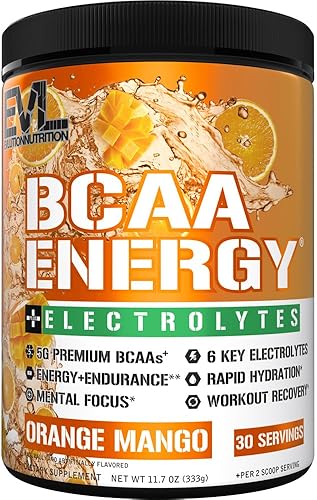 Miniatura 12 de Evlution Nutrition BCAA Energy - Suplemento de aminoácido energizante de alto rendimiento para el desarrollo muscular, recuperación, resistencia y