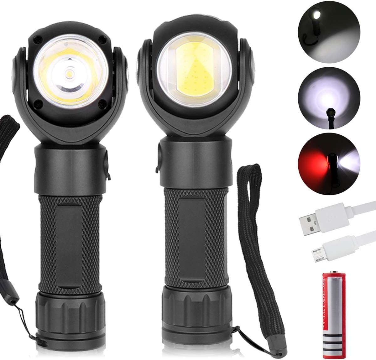 COB Work Lights 3 Modes Zoomable Rechargeable Outdoor Emergency Light Lamp Torch 20pcs/lot 2 in