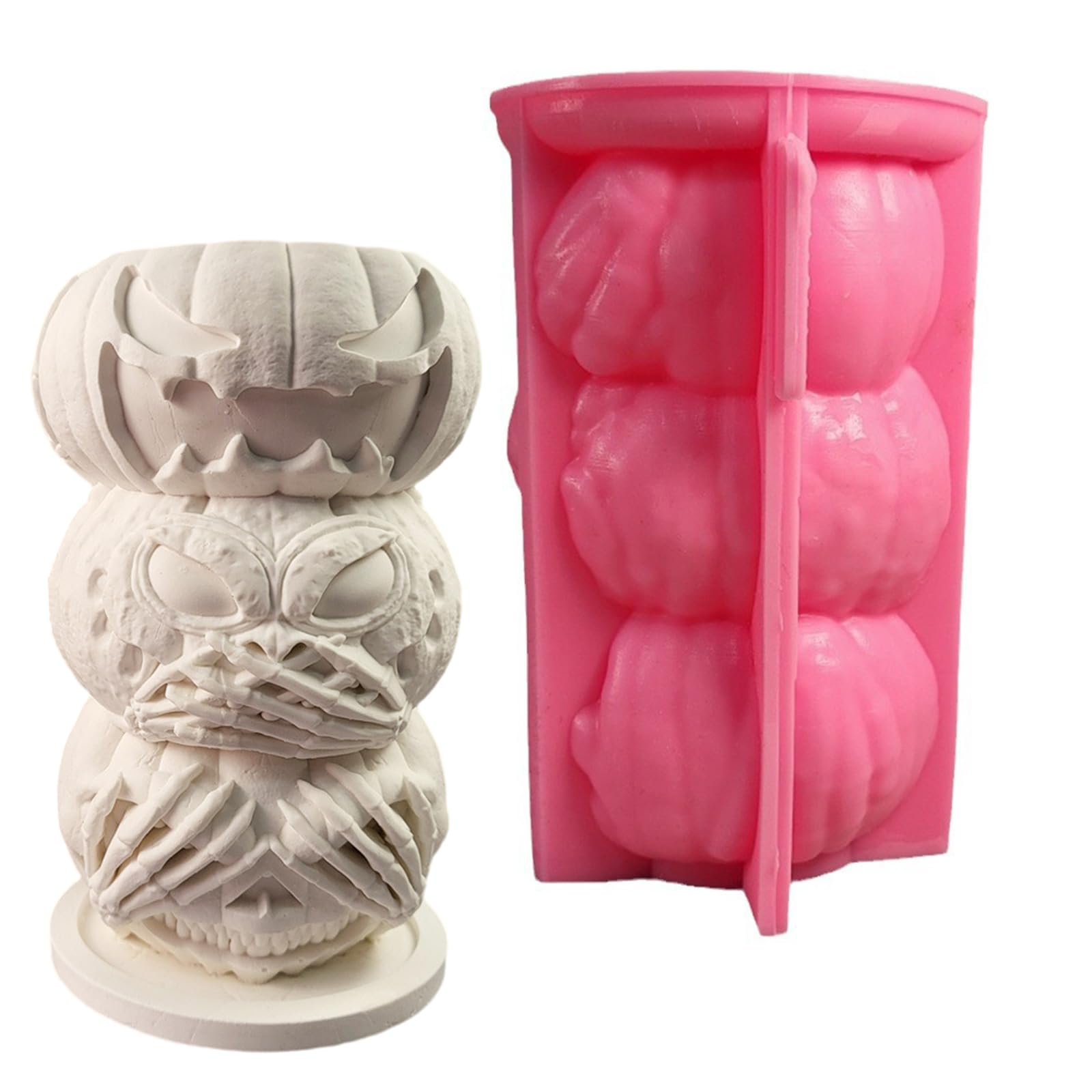 Tsophreniq Halloween Holder Molds Pumpkins Flower Pots Silicone Epoxy Resin Plaster for Home Decorations Halloween Holder Resin Pumpkins Flower Pots Silicone