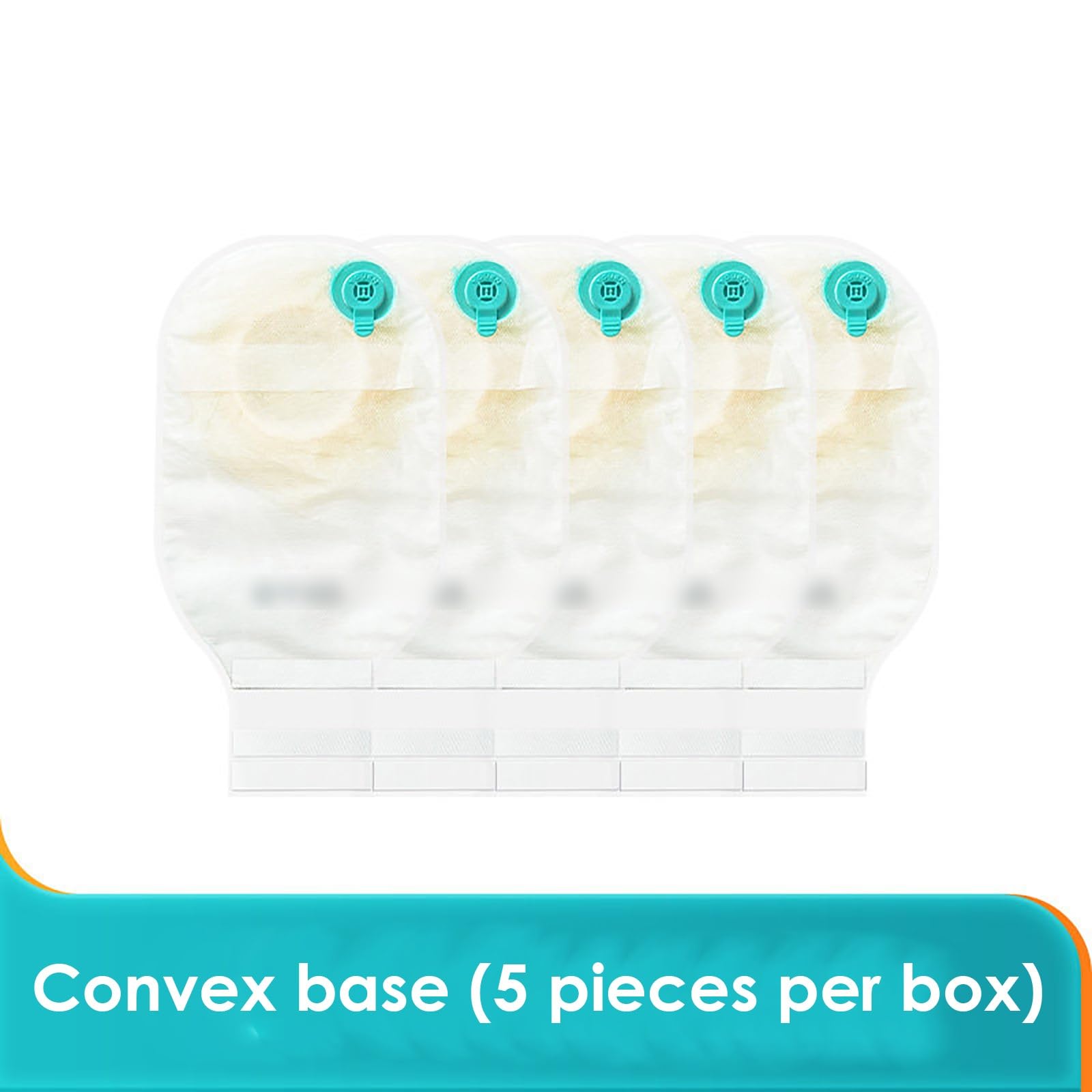 Bolsas de Ostomía Convexas de Una Pieza, Suministros para Ostomía, 15-43 mm, Recortables a Medida con Puerto de Escape, Cierre de Gancho y Bucle, Paquete de 5