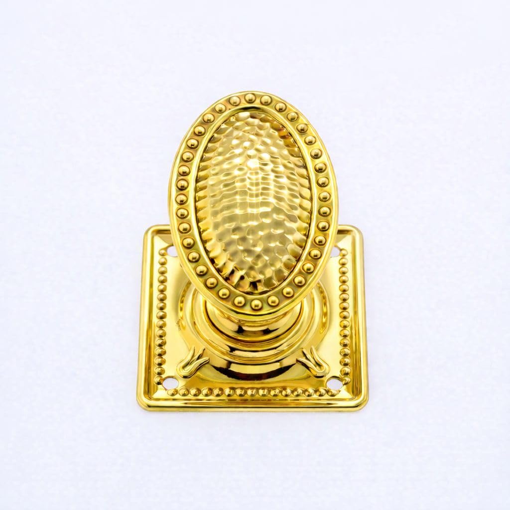 Boutons de porte martelés et perlés Morris & Mackintosh laiton doré
