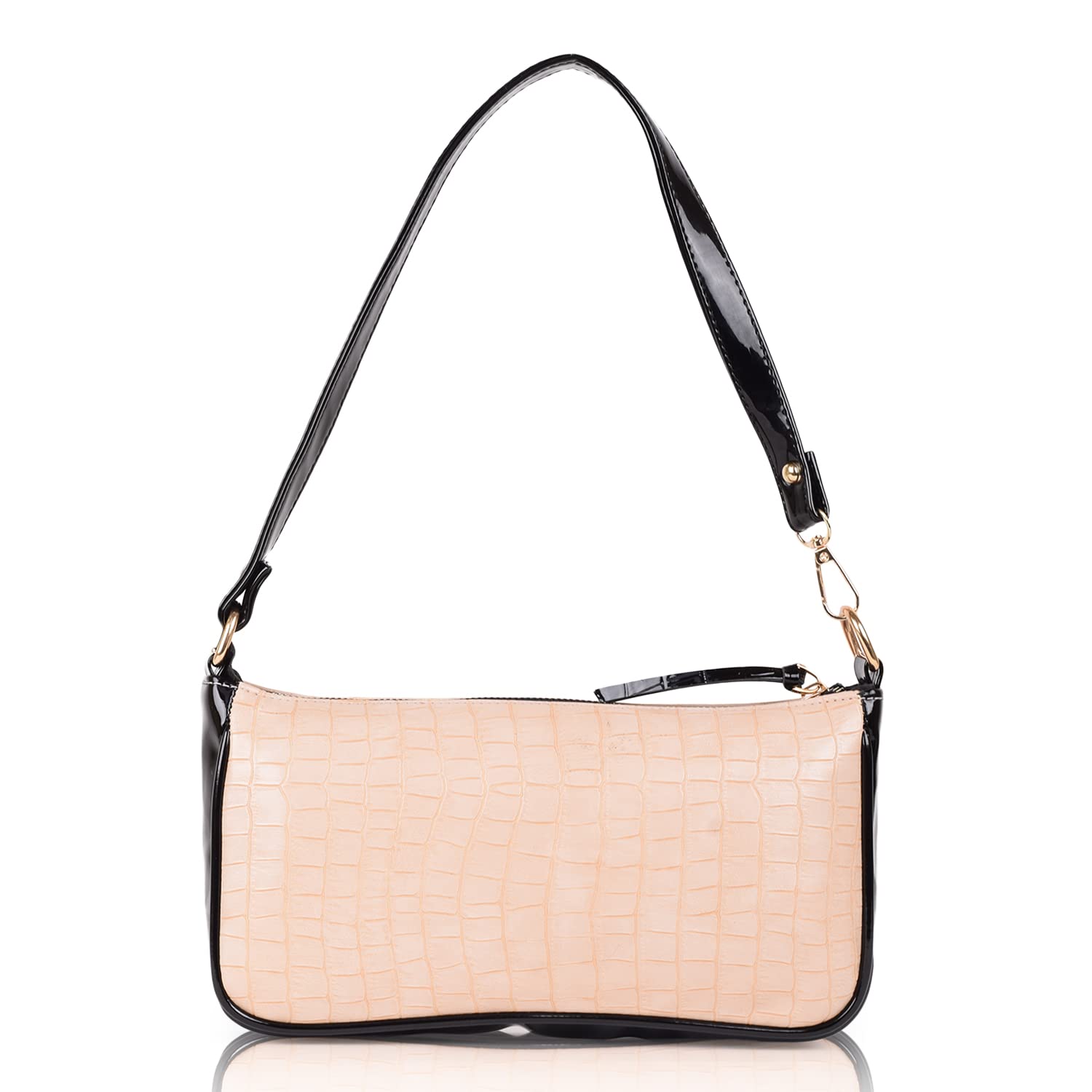STYLZI Shoulder Bags For Women Mini Handbags Small Size Stylish Ladies Purse With Croc Pattern/Synthetic Leather Retro Croco Style Classic Fancy Hobo Shoulder Daytrip Sling bag For Women (Beige) (B09NNW73DL) Amazon Price History, Amazon Price Tracker