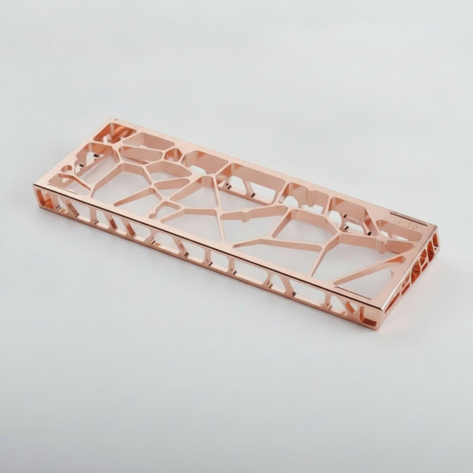 Custodia Tastiera 60HE Telaio Scocca in Lega di Alluminio Cnc con Finitura Piastra per Effetto Onde Luminose Adatta per Scrivania Postazione Gaming, V3 Edizione Oro Rosa Galvanizzato