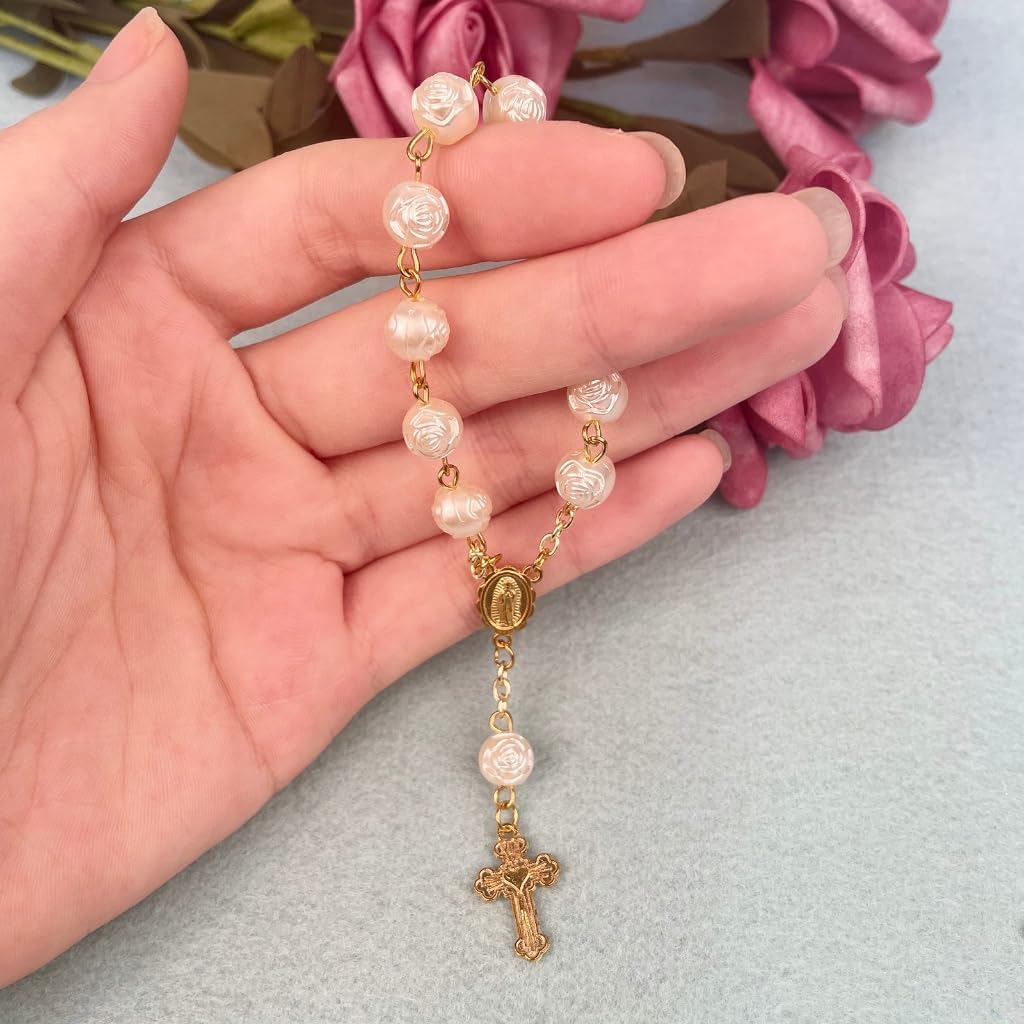 Baptism Rosary Beads Finger Baptism Rosaries Acrylic Finger Rosaries First Communion Favor Christening Party Gift