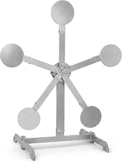 5 Paddle Windmill Steel Rotating Reactive Shooting Target with 8 Inch Plate