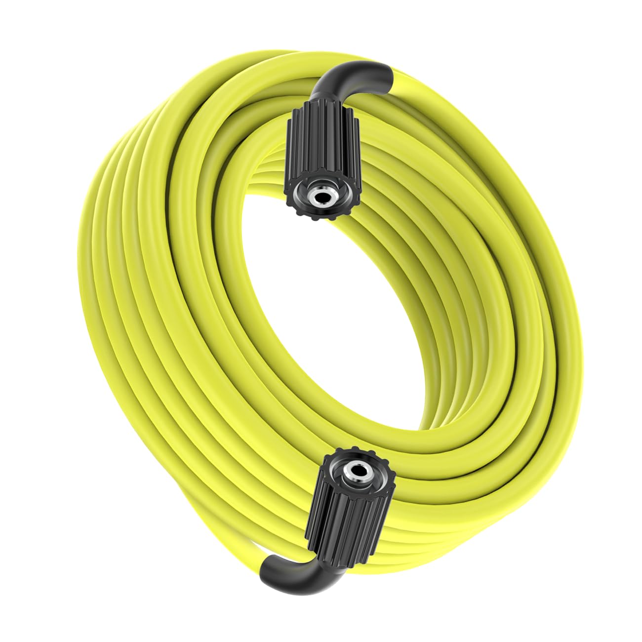 XENDY WASHER 1/4 Pressure Washer Hose 50FT,Power Washer Hose Kink Free High Pressure Hose M22 14MM Solid Fittings Pressur Washer Replacement Hose Light Weight Yellow XD