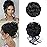 KETHBE Black Synthetic Fiber Messy Bun Hair Piece, 2PCS