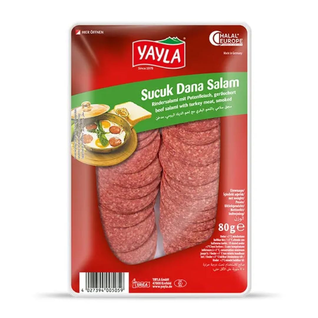 Yayla geschnittene Rindersalami -HALAL 80 gramm x 10 Stück