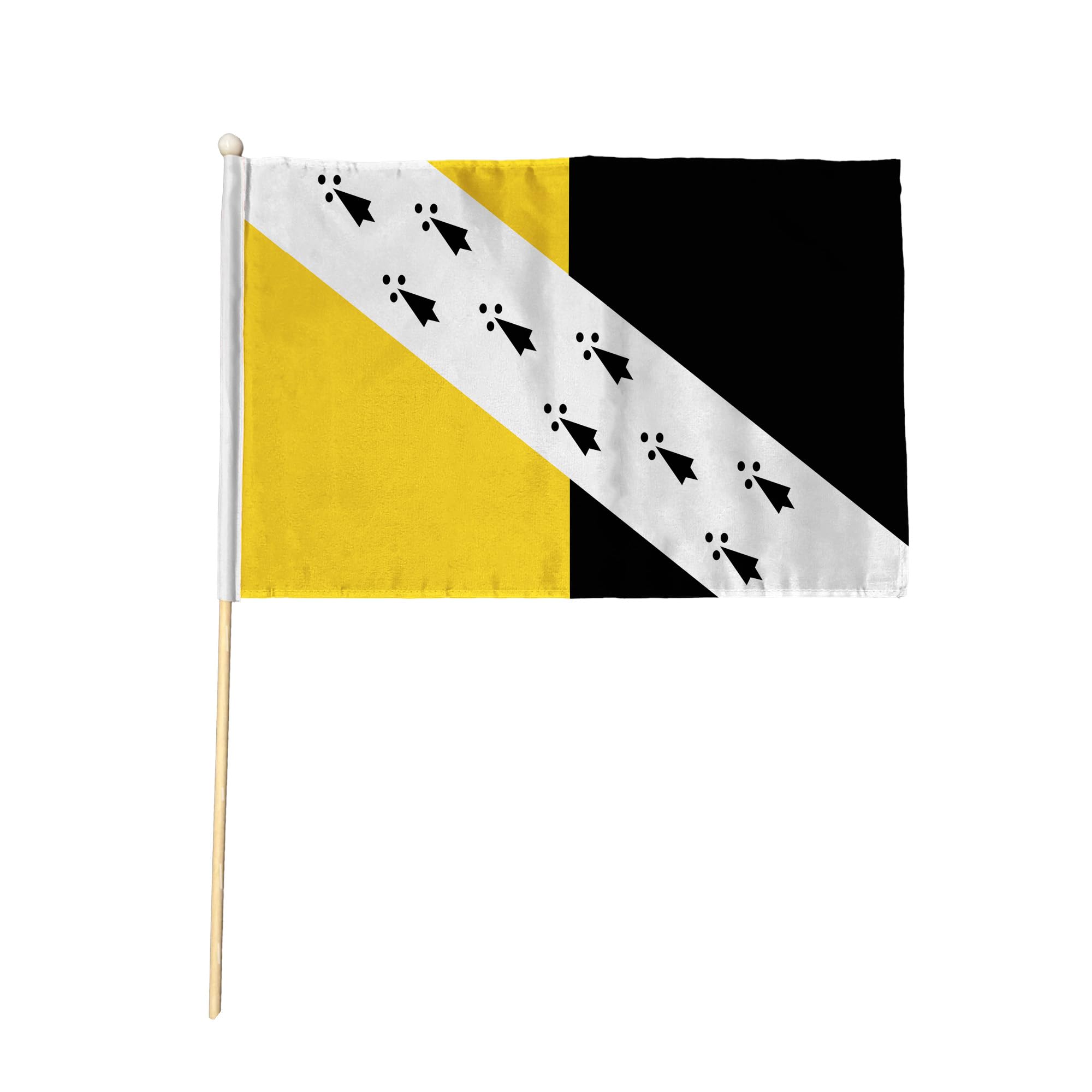 Flagtex Norfolk New No Crest Pack of 12 Hand Waving Flag (9x6 Inch) - Premium Wooden Stick Hand Flag 9x6 Inch Natural Wood Pole Norfolk County Flag Current Design Events