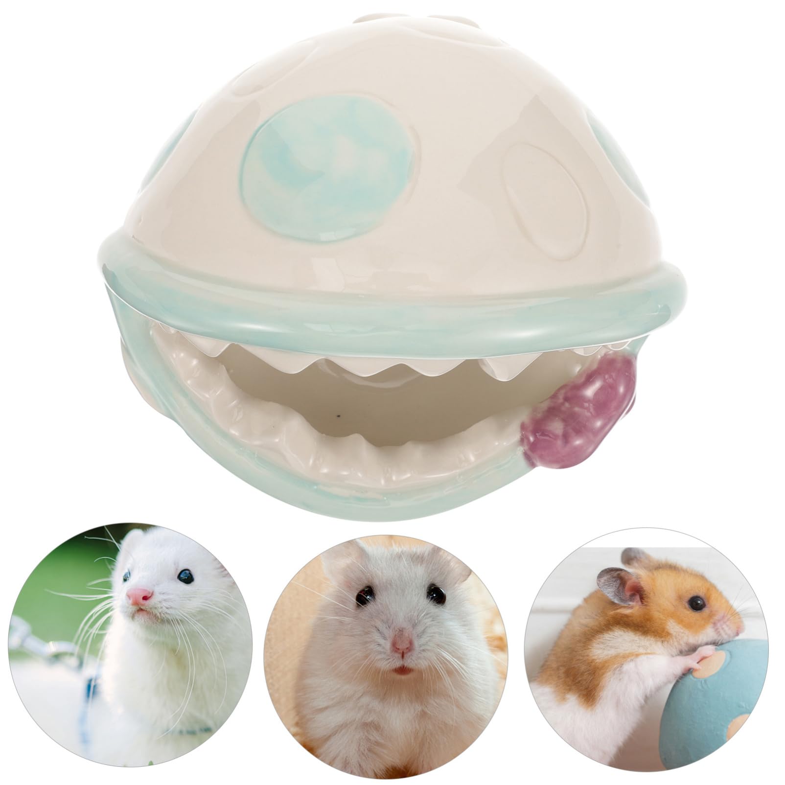 TOYANDONA Keramik Hamsterversteck Klein Mit Kühlender Oberfläche Glattes Hamsterhaus Für Kleintiere Privatrückzugsort Im Käfig Haustiernest Für Zwerghamster Und Igel
