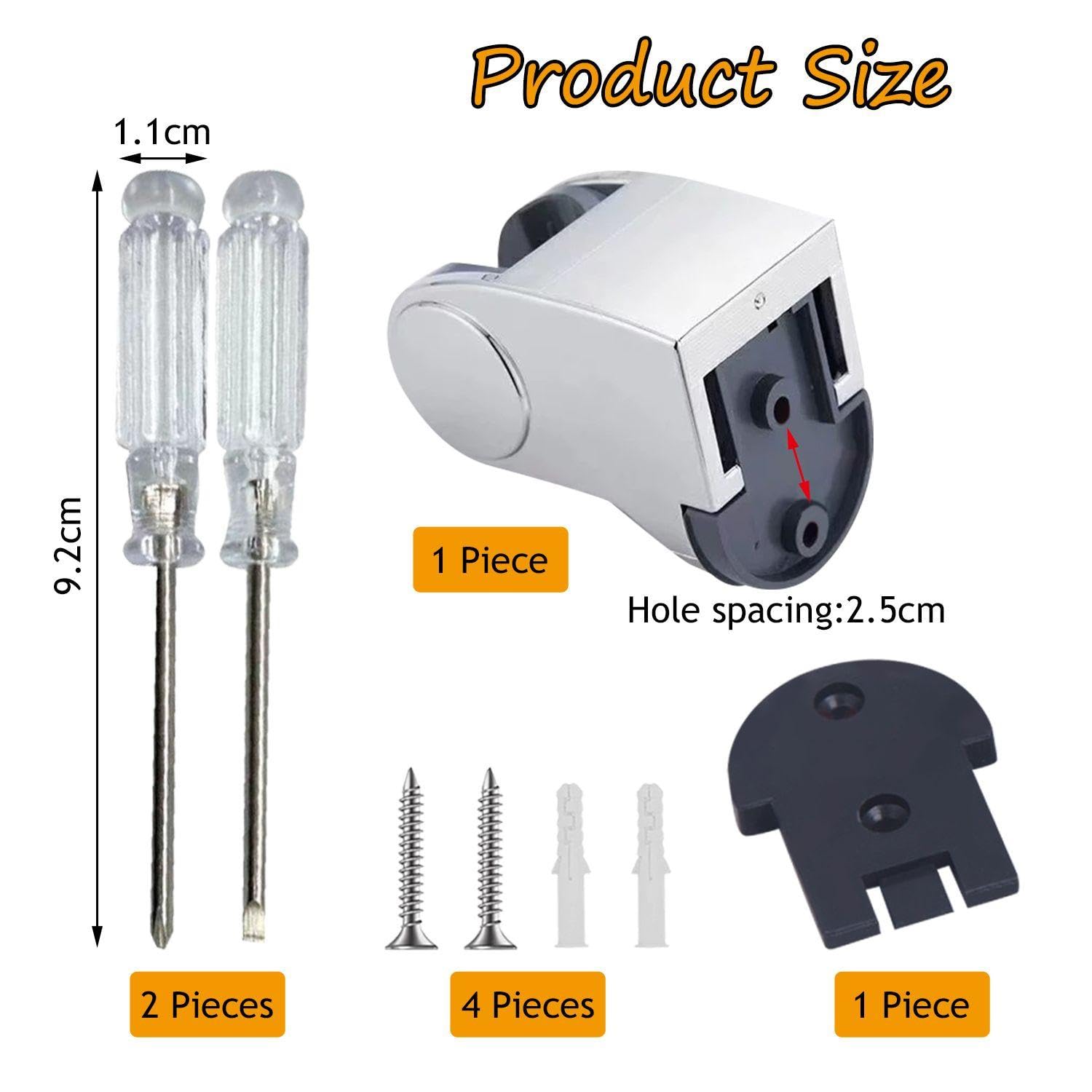 1 Piece of Shower Fixed Bracket, 2 Pieces of Mini Screwdriver, Shower Head Base, Movable Shower Head Bracket - Image 2