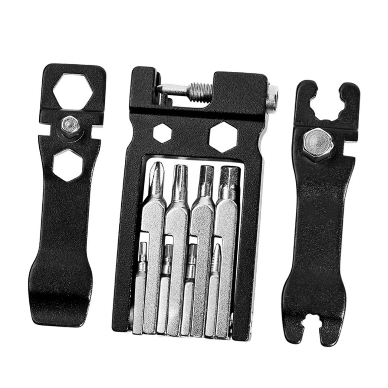 TOYANDONA Lot De 2 Outils De Réparation Multifonctions Pour Vélo Combinaison De Clés Pour Chaîne Et Manivelle Clés Pliantes Rayons Mécaniques Accessoires De Cyclisme Cliquet En Acier