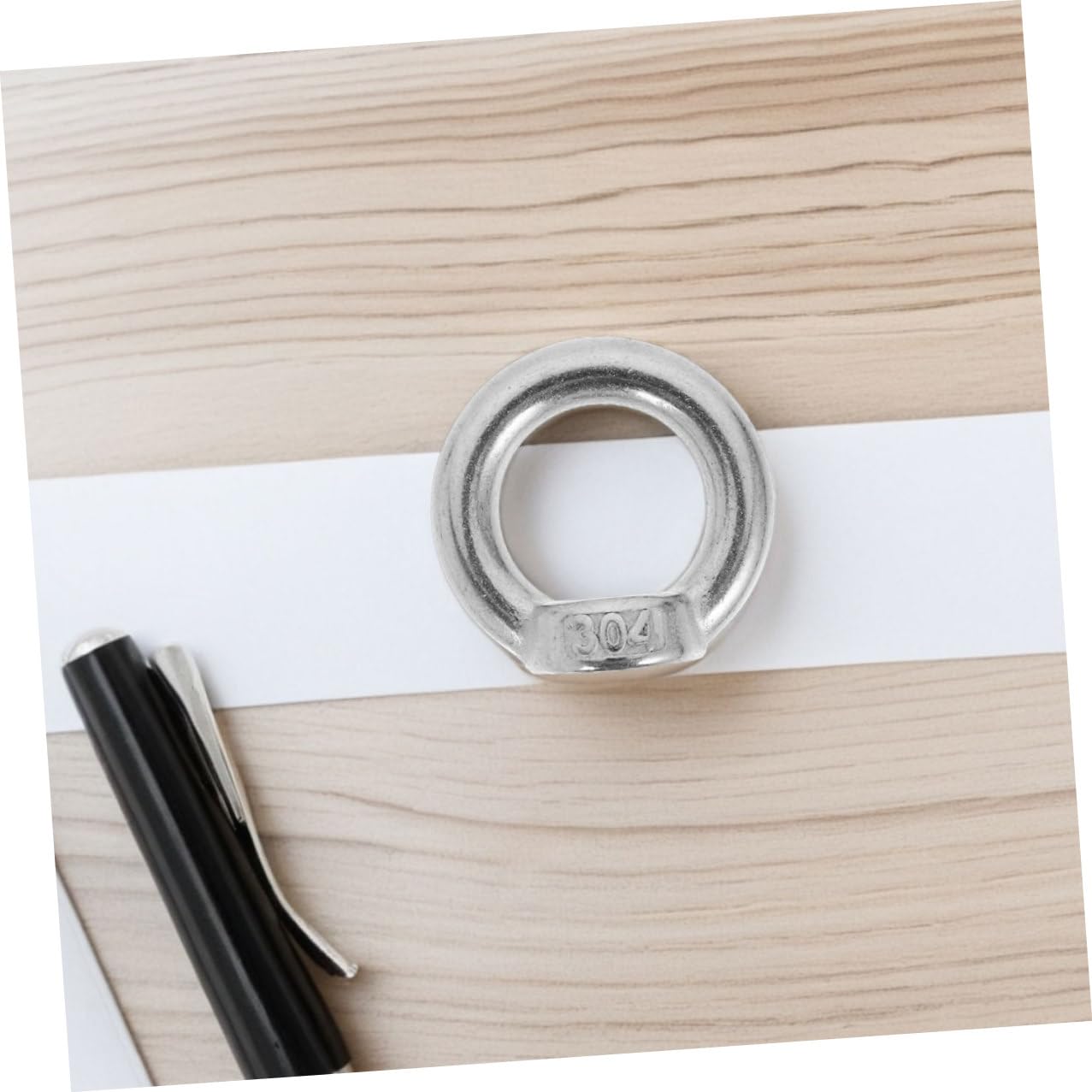 Vaguelly 8pcs 304 Stainless Steel M8 Marine Eye Nut Threaded Ring Fasteners Heavy Duty Rigging Hardware for Hoisting and Outdoor Industrial Use
