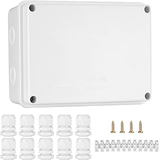 IP65 Waterproof Junction Box, Outdoor Electrical Enclosure Box, Dustproof Electrical Project Boxes, ABS Weatherproof Cable Connectors Box for Control Electrical Junction Box - 150*110*70mm