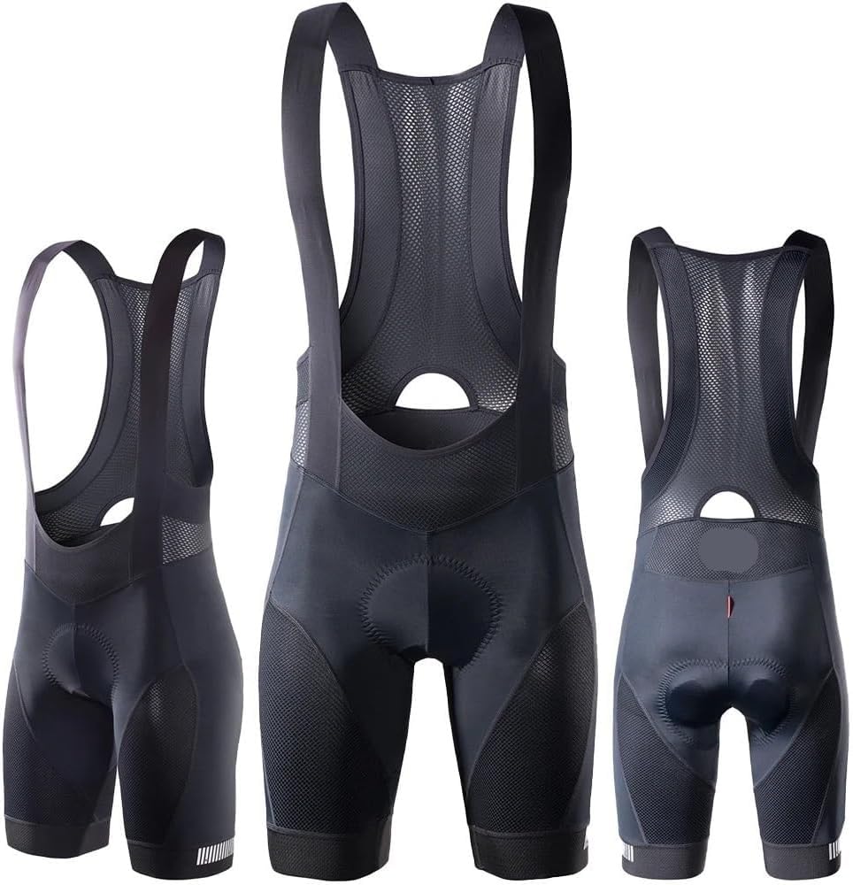 Pantalones Cortos De Ciclismo Pantalones Cortos de Ciclismo for Hombre, Pantalones Transpirables, Babero for, cojín Interfaz elástica, Medias Acolchadas Larga Distancia, Ajuste Delgado