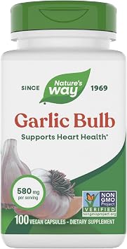 Natures Way Garlic Bulb Capsules, 580 mg per Serving, 100 ct