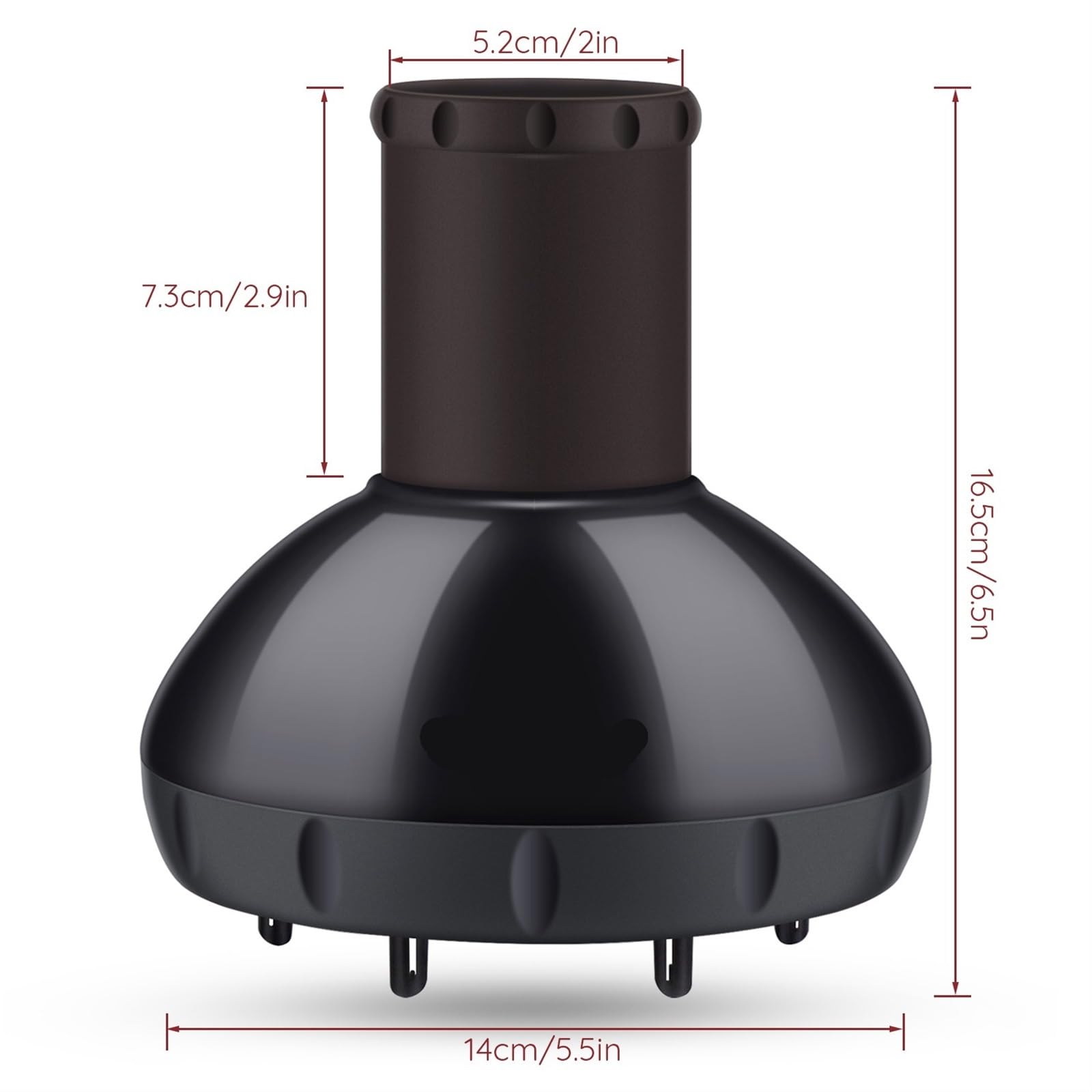 Haar Diffusor Diffuser for Hair Style Dryer Upgraded Diffuser for Curly Wavy Fitting Blow Dryer Salon Frizz-Free Diffuser(Normal Black)