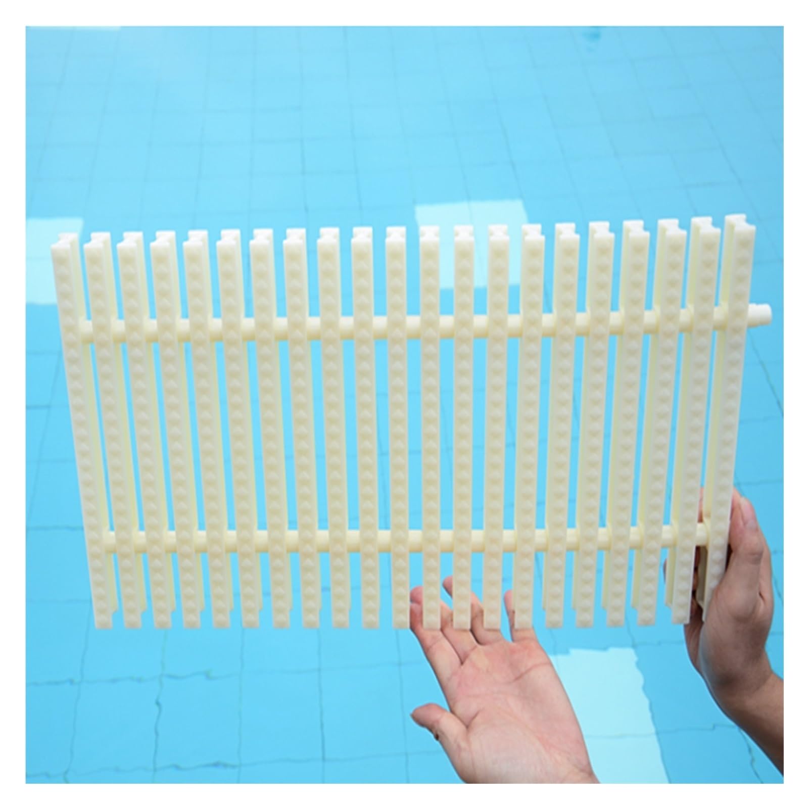 LWJSOCP Swimming Pool Grille Drainage Ditch, Durable Grate Drainage Cover, Gutter Overflow Grate, Road Drainage Grating For Indoor/Outdoor (Color : Beige-18cm, Size : 10pcs)