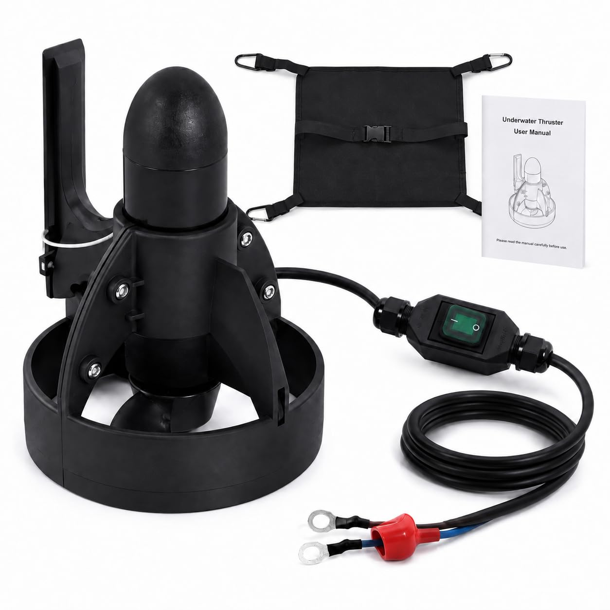 Underwater Thruster for Paddle Board, 288W Electric Surfboard Motor with 440lbs Thrust, SUP Propeller for Kayak, Waterproof Propulsion System with Storage Bag, Black