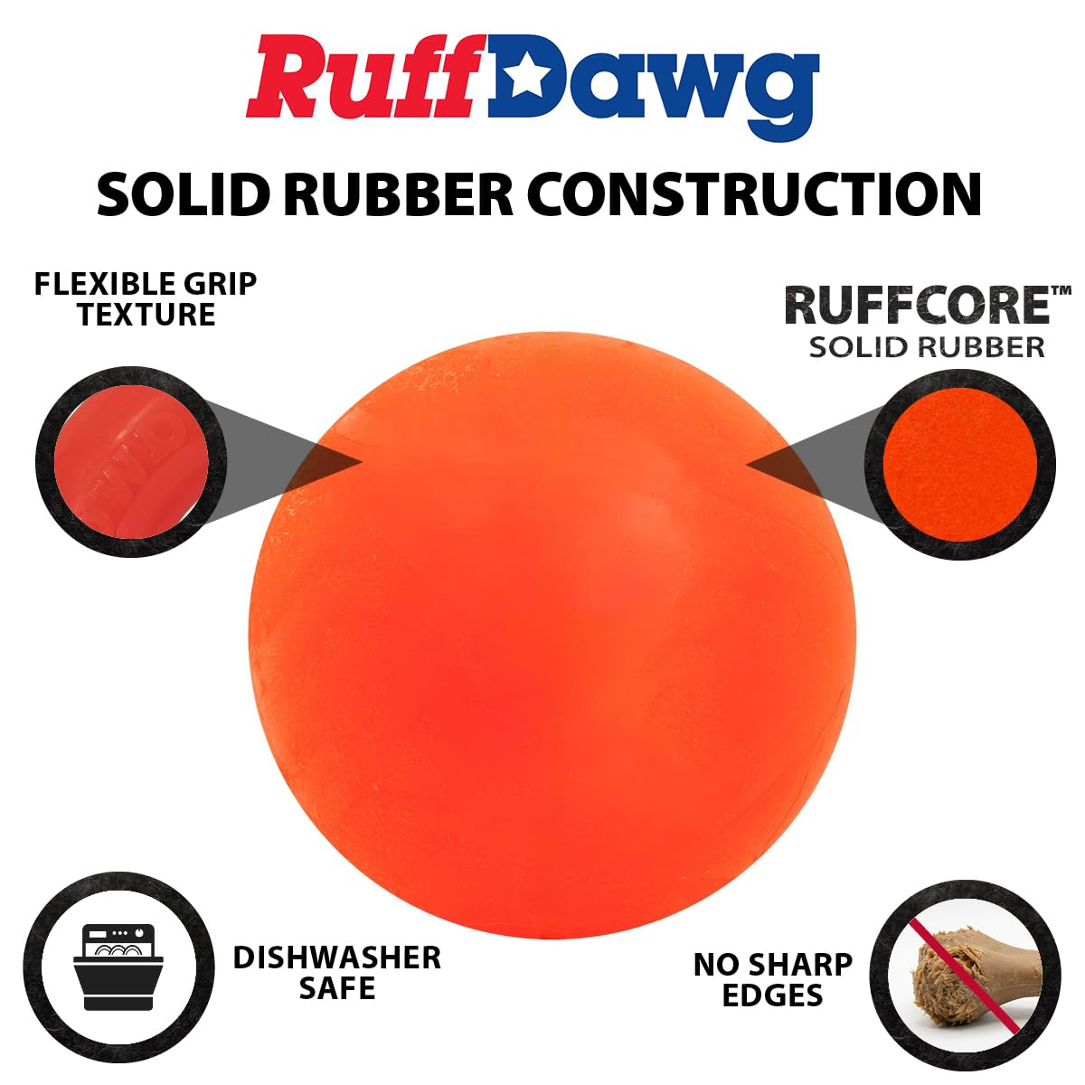 Ruff Dawg XL Boule Jouet pour Chien, Couleurs fluos Assorties