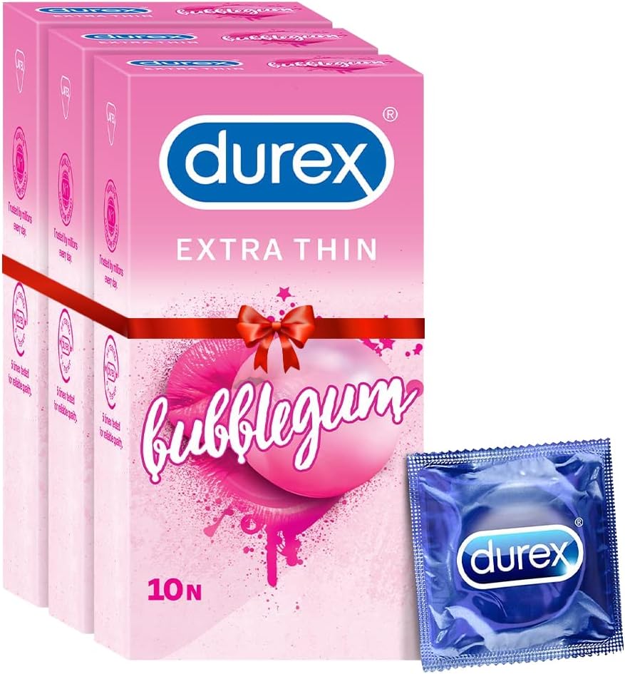 Extra Thin Bubblegum Flavoured Condoms for Men-10s (Pack of 3)