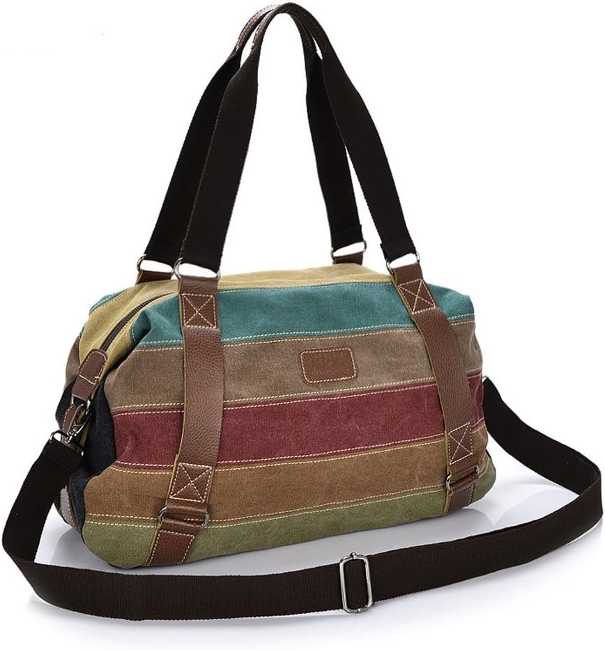 Stripe Canvas Bag Shoulder Bag Cross Body Bag Large Womens Purse