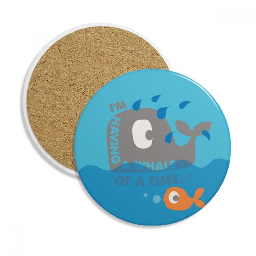 Coaster en céramique absorbant tasse La Baleine Bleue multicolor cadeau