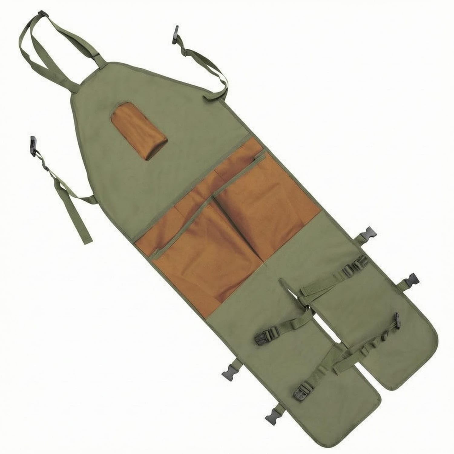 Cloth-Like Finish bodytype-Worn Harvest Apron Textile Harvesting Apron Carrier Stitched Outdoor Gear Adjustable Strap, Army Grn - Brown-picture-13