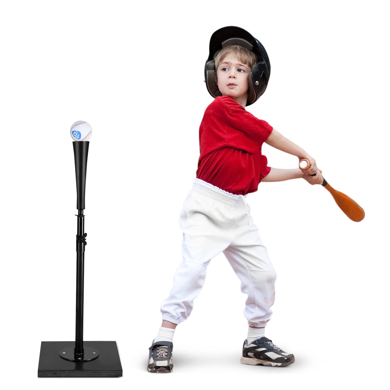COSTWAY Batting Tees, Teeständer 63,5-91,5 cm höhenverstellbar, Baseballstativ tragbar mit Stabilem Sockel & Gummiaufsatz, Baseball Softball Schlag T-Stück für Schlagübungen