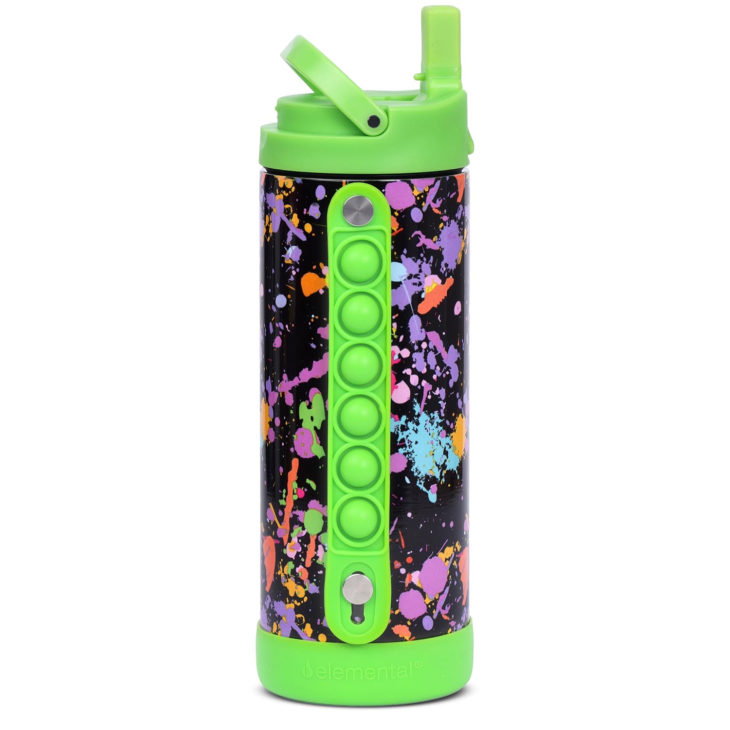 Elemental Iconic 14oz Kids Insulated Water Bottle w/Straw &amp; Pop-It Handle